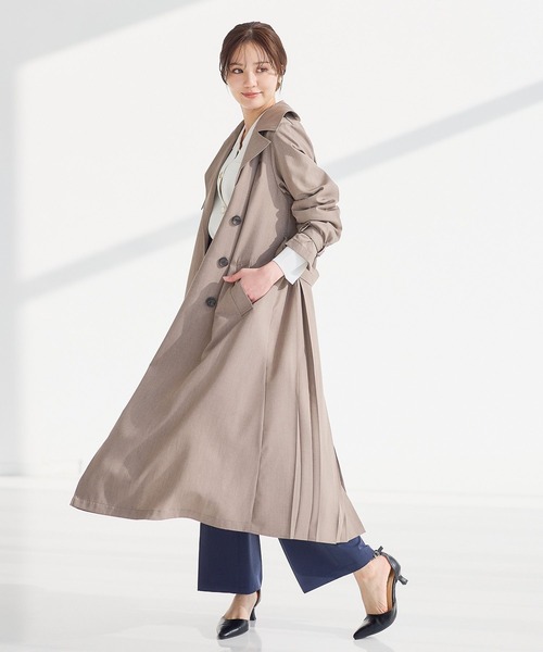Andemiu（アンデミュウ）の「バックプリーツトレンチコート659939（トレンチコート・レディース・モカ/ブルー/ベージュ・FREE）」の9枚目の写真