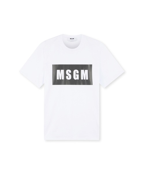 MSGM(エムエスジーエム)の「【Basic Color】MSGM BOXロゴTシャツ(Tシャツ/カットソー・メンズ・ホワイト/ブラック・XL/L/M/S/XS)」の1枚目の写真