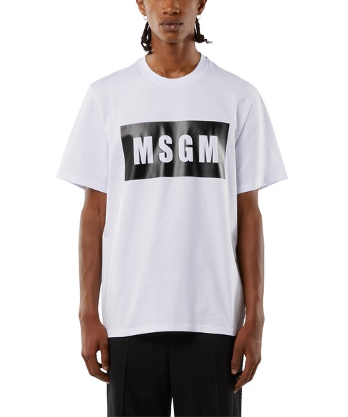 MSGM(エムエスジーエム)の「【Basic Color】MSGM BOXロゴTシャツ(Tシャツ/カットソー・メンズ・ホワイト/ブラック・XL/L/M/S/XS)」の3枚目の写真