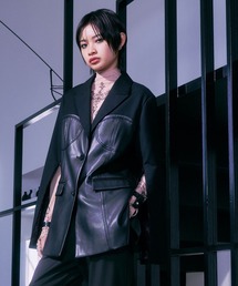 HARE | 【NANA×HARE】コルセットデザインフェイクレザージャケット(テーラードジャケット)