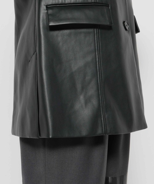 HARE（ハレ）の「【NANA×HARE】コルセットデザインフェイクレザージャケット（テーラードジャケット・レディース・グレー/ブラック・SMALL/MEDIUM）」の13枚目の写真