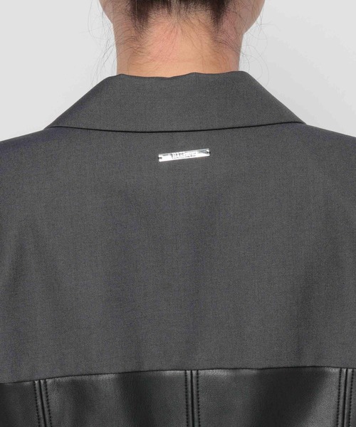 HARE（ハレ）の「【NANA×HARE】コルセットデザインフェイクレザージャケット（テーラードジャケット・レディース・グレー/ブラック・SMALL/MEDIUM）」の14枚目の写真