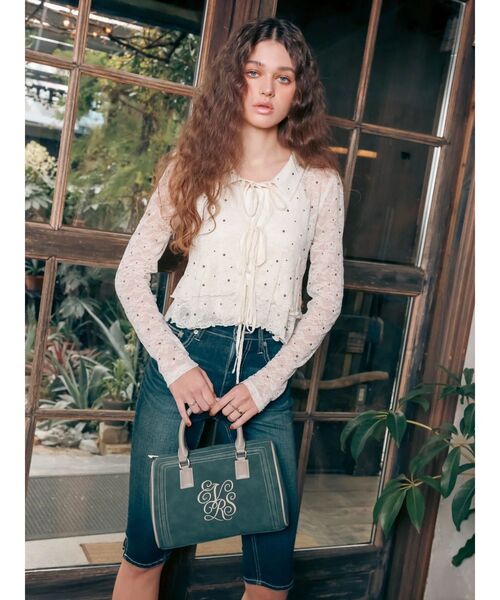 EVRIS（エヴリス）の「エンブレムステッチボストンBAG（ボストンバッグ・レディース・グリーン/ブラウン/ブラック・FREE）」の15枚目の写真