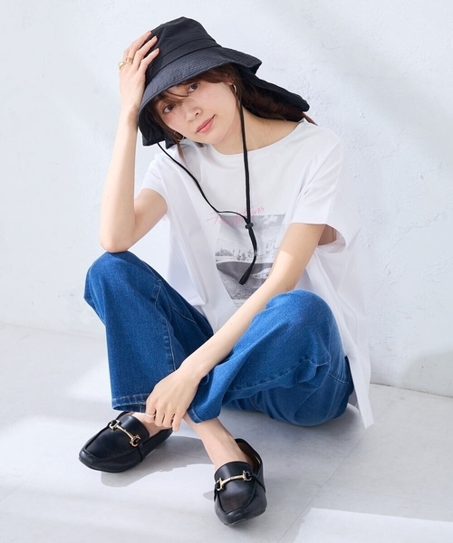 a.v.v(アーヴェヴェ)の「日よけ付きUVハット(ハット・レディース・ブラック/ブラウン・38)」の13枚目の写真
