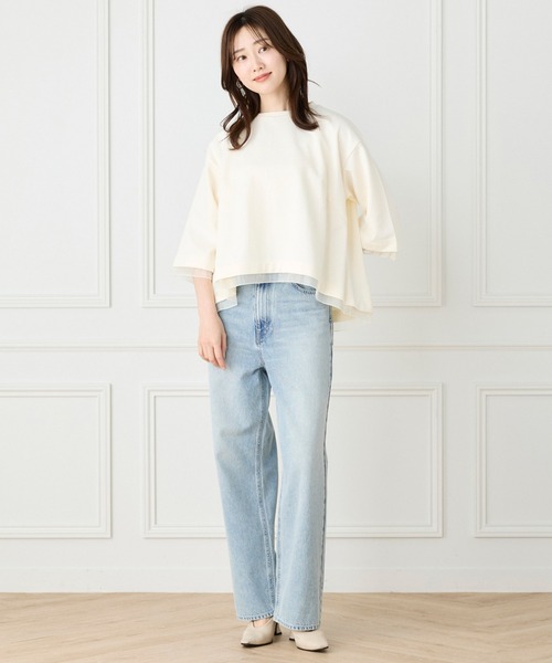 I.T.'S international(イッツインターナショナル)の「ブークレダンボール シアードッキングプルオーバー(Tシャツ/カットソー・レディース・ライトグリーン/ブラック/アイボリー・フリー)」の9枚目の写真