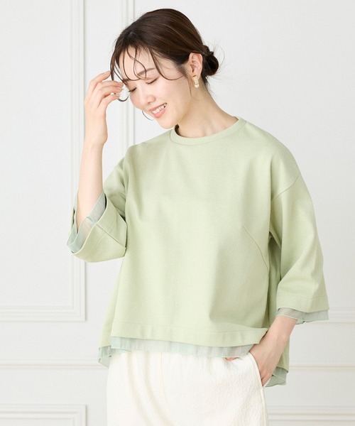 I.T.'S international(イッツインターナショナル)の「ブークレダンボール シアードッキングプルオーバー(Tシャツ/カットソー・レディース・ライトグリーン/ブラック/アイボリー・フリー)」の16枚目の写真