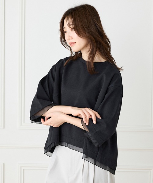 I.T.'S international(イッツインターナショナル)の「ブークレダンボール シアードッキングプルオーバー(Tシャツ/カットソー・レディース・ライトグリーン/ブラック/アイボリー・フリー)」の14枚目の写真