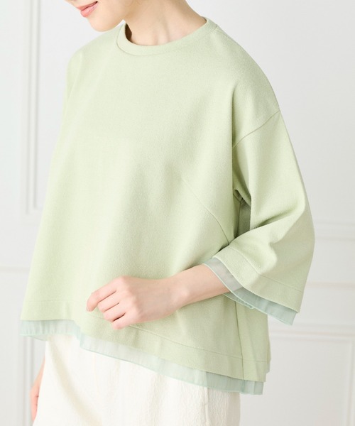 I.T.'S international(イッツインターナショナル)の「ブークレダンボール シアードッキングプルオーバー(Tシャツ/カットソー・レディース・ライトグリーン/ブラック/アイボリー・フリー)」の20枚目の写真