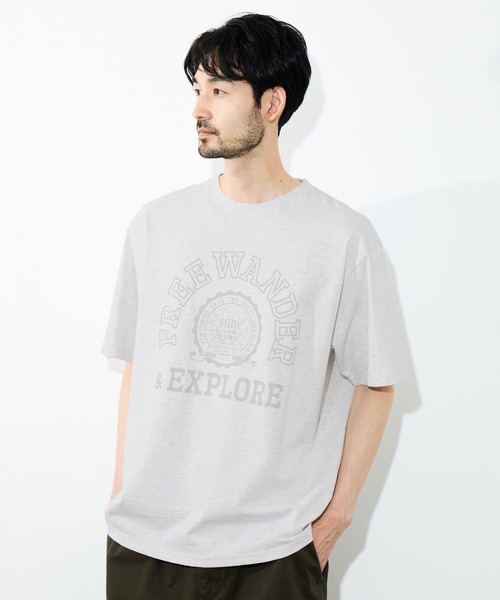 NAVY(ネイビー)の「【NAVY/ネイビー】 BCIコットン カレッジプリント 半袖Tシャツ(Tシャツ/カットソー・メンズ・ホワイト/パープル/ホワイト系1/ブルー・S/M/L/XL)」の2枚目の写真