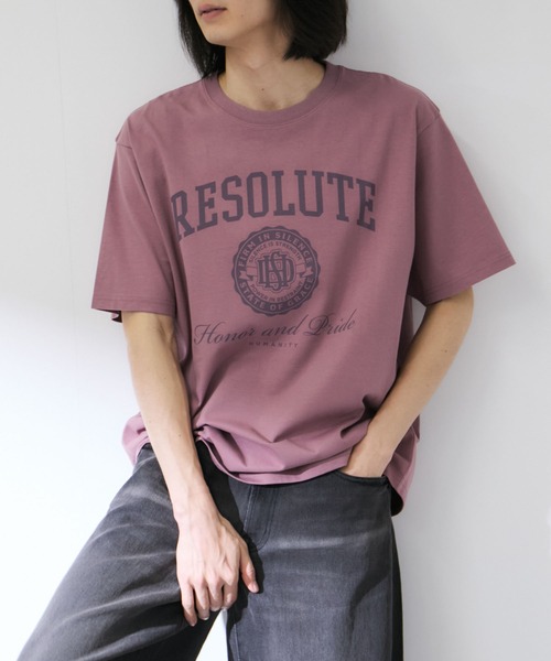 NAVY(ネイビー)の「【NAVY/ネイビー】 BCIコットン カレッジプリント 半袖Tシャツ(Tシャツ/カットソー・メンズ・ホワイト/パープル/ホワイト系1/ブルー・S/M/L/XL)」の4枚目の写真