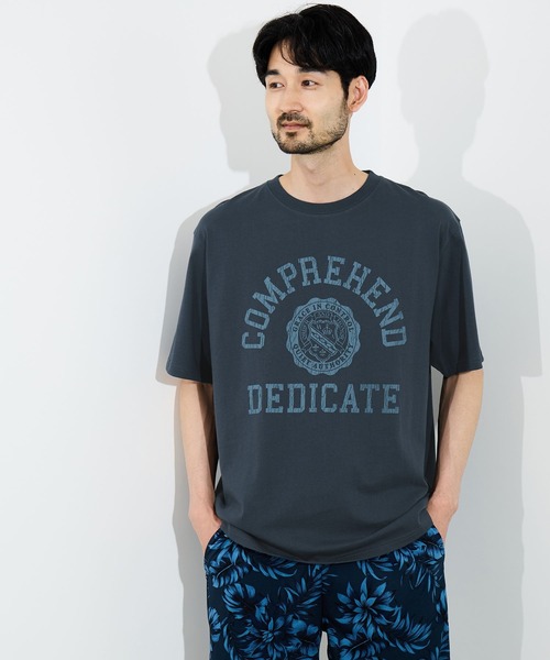 NAVY(ネイビー)の「【NAVY/ネイビー】 BCIコットン カレッジプリント 半袖Tシャツ(Tシャツ/カットソー・メンズ・ホワイト/パープル/ホワイト系1/ブルー・S/M/L/XL)」の3枚目の写真