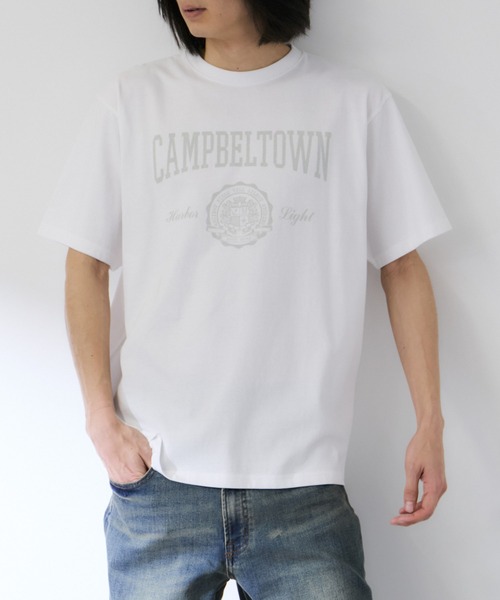 NAVY(ネイビー)の「【NAVY/ネイビー】 BCIコットン カレッジプリント 半袖Tシャツ(Tシャツ/カットソー・メンズ・ホワイト/パープル/ホワイト系1/ブルー・S/M/L/XL)」の8枚目の写真