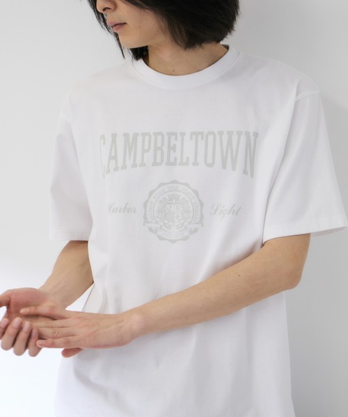 NAVY(ネイビー)の「【NAVY/ネイビー】 BCIコットン カレッジプリント 半袖Tシャツ(Tシャツ/カットソー・メンズ・ホワイト/パープル/ホワイト系1/ブルー・S/M/L/XL)」の9枚目の写真