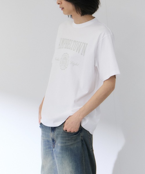 NAVY(ネイビー)の「【NAVY/ネイビー】 BCIコットン カレッジプリント 半袖Tシャツ(Tシャツ/カットソー・メンズ・ホワイト/パープル/ホワイト系1/ブルー・S/M/L/XL)」の10枚目の写真