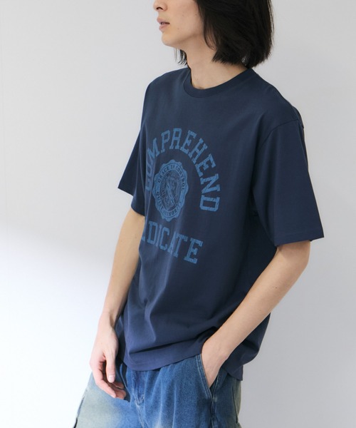 NAVY(ネイビー)の「【NAVY/ネイビー】 BCIコットン カレッジプリント 半袖Tシャツ(Tシャツ/カットソー・メンズ・ホワイト/パープル/ホワイト系1/ブルー・S/M/L/XL)」の12枚目の写真