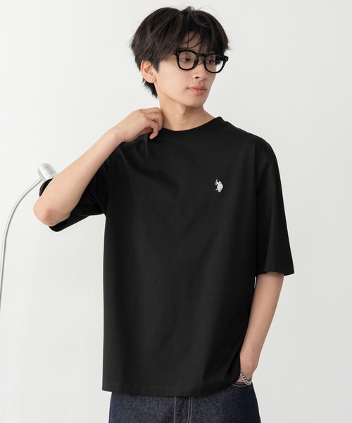 U.S. POLO ASSN.(ユーエスポロアッスン)の「∴WEGO/U.S. POLO ASSN.接触冷感Tシャツ(Tシャツ/カットソー・メンズ・ネイビー/ホワイト/ブラック・LARGE/MEDIUM)」の1枚目の写真
