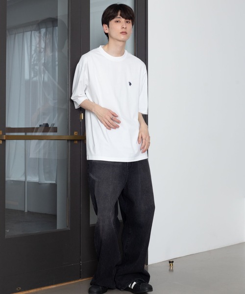 U.S. POLO ASSN.(ユーエスポロアッスン)の「∴WEGO/U.S. POLO ASSN.接触冷感Tシャツ(Tシャツ/カットソー・メンズ・ネイビー/ホワイト/ブラック・LARGE/MEDIUM)」の4枚目の写真
