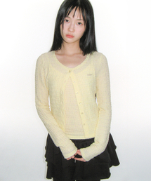 AMESWORLDWIDE | WRINKLED CARDIGAN & SLEEVELESS SET-UP CREAM(カーディガン/ボレロ)