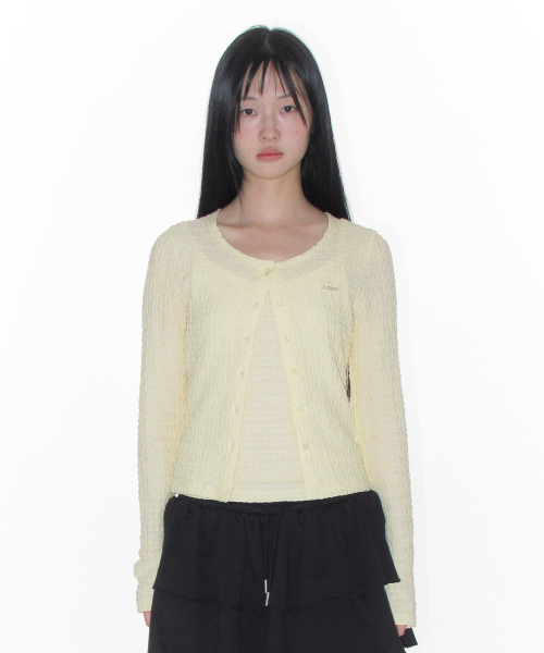 AMESWORLDWIDE(アメスワールドワイド)の「WRINKLED CARDIGAN & SLEEVELESS SET-UP CREAM(カーディガン/ボレロ・レディース・その他・FREE)」の15枚目の写真