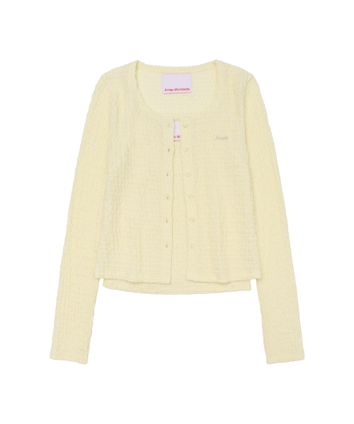 AMESWORLDWIDE(アメスワールドワイド)の「WRINKLED CARDIGAN & SLEEVELESS SET-UP CREAM(カーディガン/ボレロ・レディース・その他・FREE)」の9枚目の写真