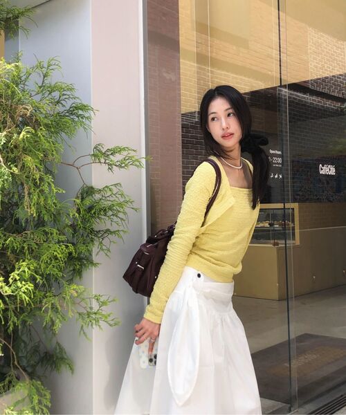 AMESWORLDWIDE(アメスワールドワイド)の「WRINKLED CARDIGAN & SLEEVELESS SET-UP CREAM(カーディガン/ボレロ・レディース・その他・FREE)」の2枚目の写真