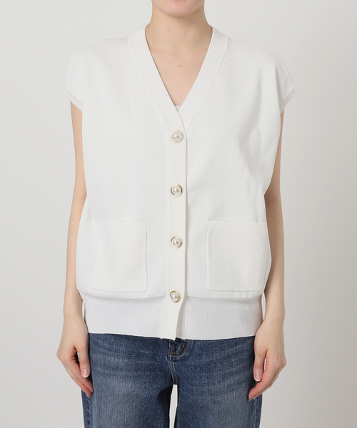 Spick & Span（スピックアンドスパン）の「《一部店舗+WEB限定》パールボタンウォッシャブルニットベスト（ベスト・レディース・ブラウン/ホワイト/ブラック・FREE）」の20枚目の写真