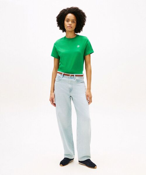TOMMY HILFIGER（トミーヒルフィガー）の「TH SCRIPT REG C-NK SS TEE（Tシャツ/カットソー・レディース・マルチ/ブルー系その他/ホワイト/グリーン・LARGE/X-SMALL/SMALL/MEDIUM）」の8枚目の写真