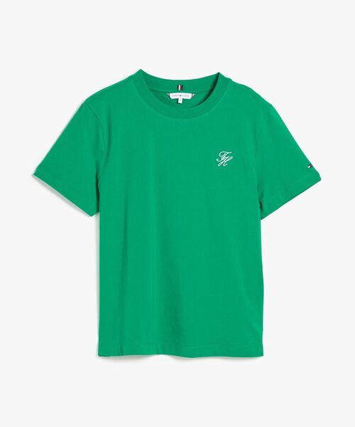 TOMMY HILFIGER（トミーヒルフィガー）の「TH SCRIPT REG C-NK SS TEE（Tシャツ/カットソー・レディース・マルチ/ブルー系その他/ホワイト/グリーン・LARGE/X-SMALL/SMALL/MEDIUM）」の10枚目の写真