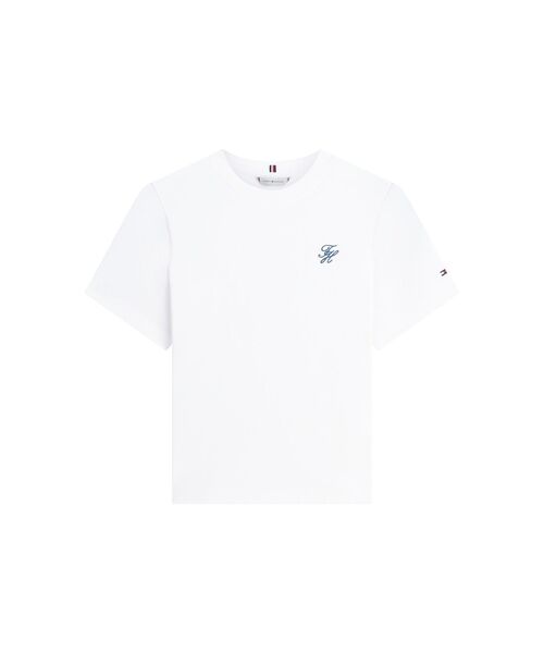 TOMMY HILFIGER（トミーヒルフィガー）の「TH SCRIPT REG C-NK SS TEE（Tシャツ/カットソー・レディース・マルチ/ブルー系その他/ホワイト/グリーン・LARGE/X-SMALL/SMALL/MEDIUM）」の13枚目の写真