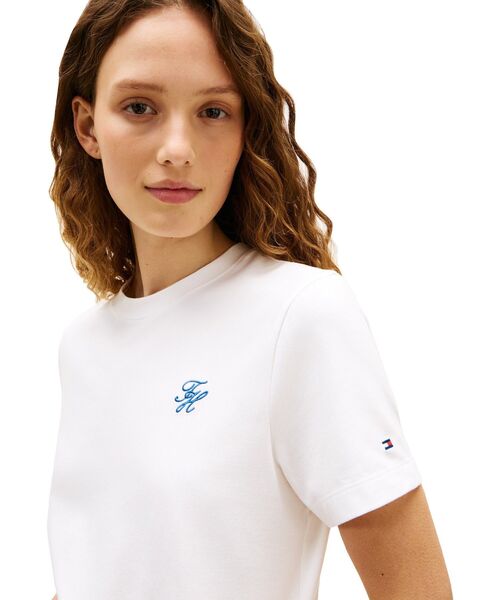 TOMMY HILFIGER（トミーヒルフィガー）の「TH SCRIPT REG C-NK SS TEE（Tシャツ/カットソー・レディース・マルチ/ブルー系その他/ホワイト/グリーン・LARGE/X-SMALL/SMALL/MEDIUM）」の6枚目の写真