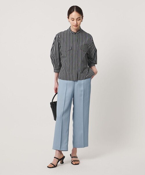 UNITED ARROWS(ユナイテッドアローズ)の「NALYA バンドカラー シャツ(シャツ/ブラウス・レディース・その他1/オフホワイト/ダークブラウン・FREE)」の12枚目の写真