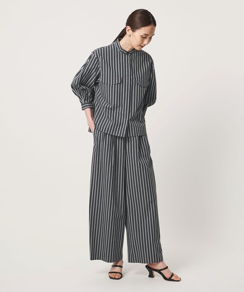 UNITED ARROWS(ユナイテッドアローズ)の「NALYA バンドカラー シャツ(シャツ/ブラウス・レディース・その他1/オフホワイト/ダークブラウン・FREE)」の14枚目の写真