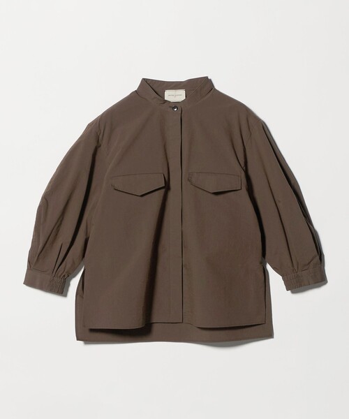 UNITED ARROWS(ユナイテッドアローズ)の「NALYA バンドカラー シャツ(シャツ/ブラウス・レディース・その他1/オフホワイト/ダークブラウン・FREE)」の18枚目の写真