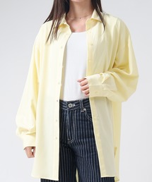 UVカット ヒップも隠れるロング丈デザイン レギュラーカラー 長袖 カラーシャツ / ラッシュガード 無地 ストライプ GYLE