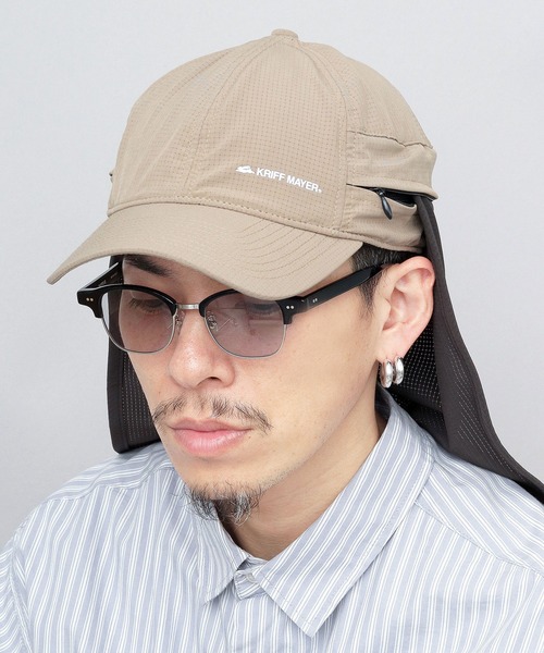 KRIFF MAYER(クリフメイヤー)の「通気性抜群 エアリーポリエステル サンシェード付き キャップ(キャップ・メンズ・ブラック/ベージュ/ネイビー・FREE)」の2枚目の写真