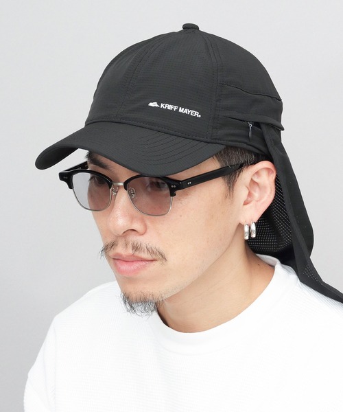 KRIFF MAYER(クリフメイヤー)の「通気性抜群 エアリーポリエステル サンシェード付き キャップ(キャップ・メンズ・ブラック/ベージュ/ネイビー・FREE)」の7枚目の写真