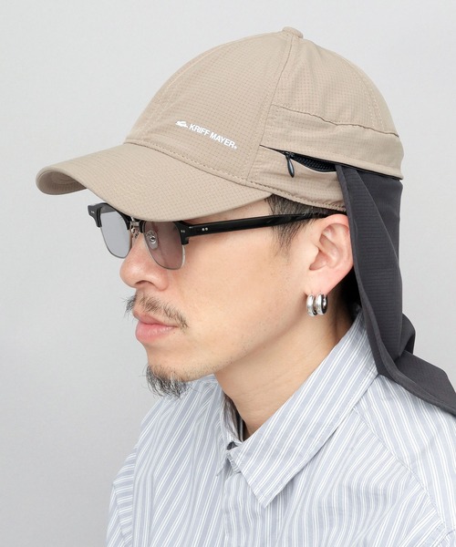 KRIFF MAYER(クリフメイヤー)の「通気性抜群 エアリーポリエステル サンシェード付き キャップ(キャップ・メンズ・ブラック/ベージュ/ネイビー・FREE)」の9枚目の写真