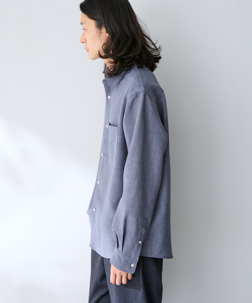 B.C STOCK(ベーセーストック)の「ドライメランジェオックス レギュラーシャツ(シャツ/ブラウス・メンズ・グレー/アイボリー/ネイビー・LARGE/MEDIUM/SMALL)」の6枚目の写真