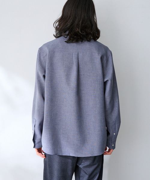 B.C STOCK(ベーセーストック)の「ドライメランジェオックス レギュラーシャツ(シャツ/ブラウス・メンズ・グレー/アイボリー/ネイビー・LARGE/MEDIUM/SMALL)」の7枚目の写真