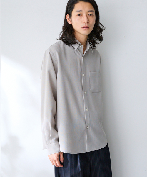 B.C STOCK(ベーセーストック)の「ドライメランジェオックス レギュラーシャツ(シャツ/ブラウス・メンズ・グレー/アイボリー/ネイビー・LARGE/MEDIUM/SMALL)」の9枚目の写真