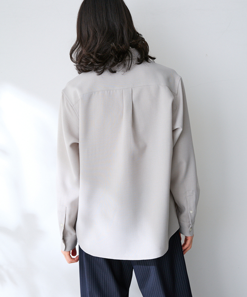 B.C STOCK(ベーセーストック)の「ドライメランジェオックス レギュラーシャツ(シャツ/ブラウス・メンズ・グレー/アイボリー/ネイビー・LARGE/MEDIUM/SMALL)」の11枚目の写真
