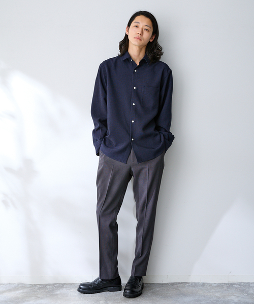B.C STOCK(ベーセーストック)の「ドライメランジェオックス レギュラーシャツ(シャツ/ブラウス・メンズ・グレー/アイボリー/ネイビー・LARGE/MEDIUM/SMALL)」の12枚目の写真