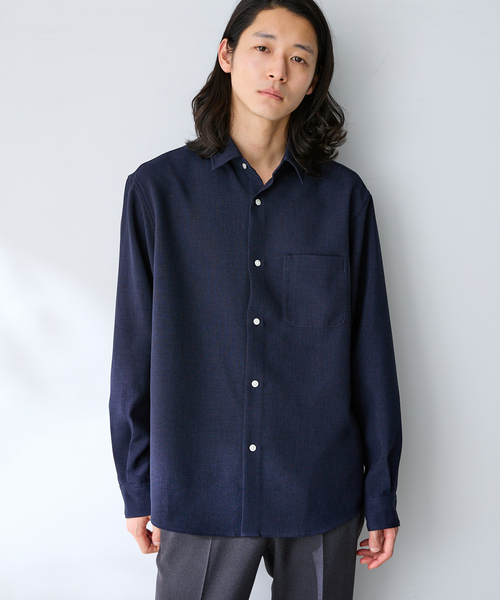 B.C STOCK(ベーセーストック)の「ドライメランジェオックス レギュラーシャツ(シャツ/ブラウス・メンズ・グレー/アイボリー/ネイビー・LARGE/MEDIUM/SMALL)」の13枚目の写真
