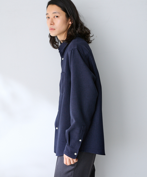 B.C STOCK(ベーセーストック)の「ドライメランジェオックス レギュラーシャツ(シャツ/ブラウス・メンズ・グレー/アイボリー/ネイビー・LARGE/MEDIUM/SMALL)」の14枚目の写真
