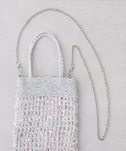 CIAOPANIC TYPY(チャオパニックティピー)の「:【2WAYで使用可能!】チェーン付き手編みスパンコールBAG(ショルダーバッグ・レディース・シルバー/ゴールド/ダークグレー・ONE SIZE)」の9枚目の写真