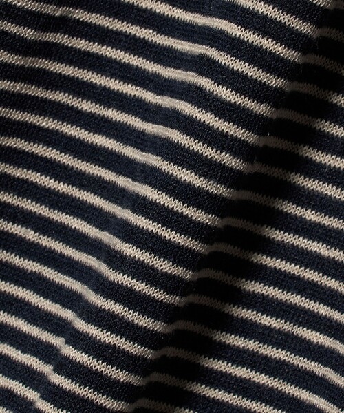 UNITED ARROWS(ユナイテッドアローズ)の「リネン/コットン ボーダー スキッパー ポロシャツ(ポロシャツ・メンズ・ネイビー/ブラウン系・M/L/S)」の4枚目の写真