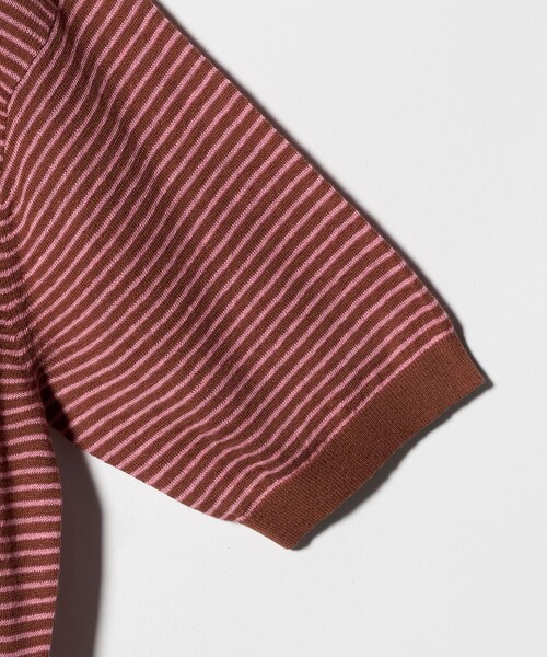 UNITED ARROWS(ユナイテッドアローズ)の「リネン/コットン ボーダー スキッパー ポロシャツ(ポロシャツ・メンズ・ネイビー/ブラウン系・M/L/S)」の7枚目の写真