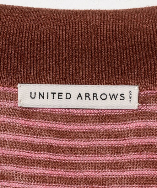 UNITED ARROWS(ユナイテッドアローズ)の「リネン/コットン ボーダー スキッパー ポロシャツ(ポロシャツ・メンズ・ネイビー/ブラウン系・M/L/S)」の9枚目の写真