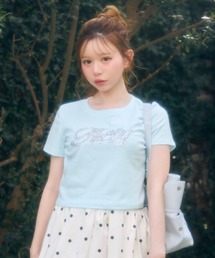 ラインストーン半袖Tee