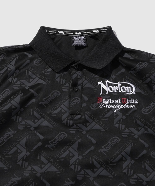 Norton（ノートン）の「【Norton/ノートン】 総柄 バックロゴプリント 半袖ポロシャツ（ポロシャツ・メンズ・ブラック/ホワイト・XL/L/M）」の7枚目の写真